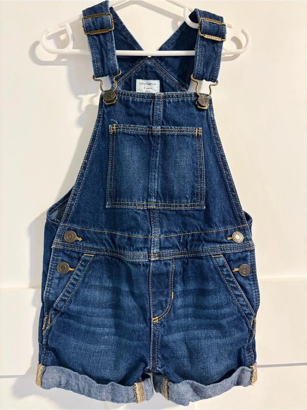 GAP Indigo Denim Short Overalls for Kids